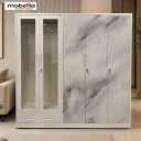 Lemari Pakaian Besi Modern (5 Pintu + 2 Laci)