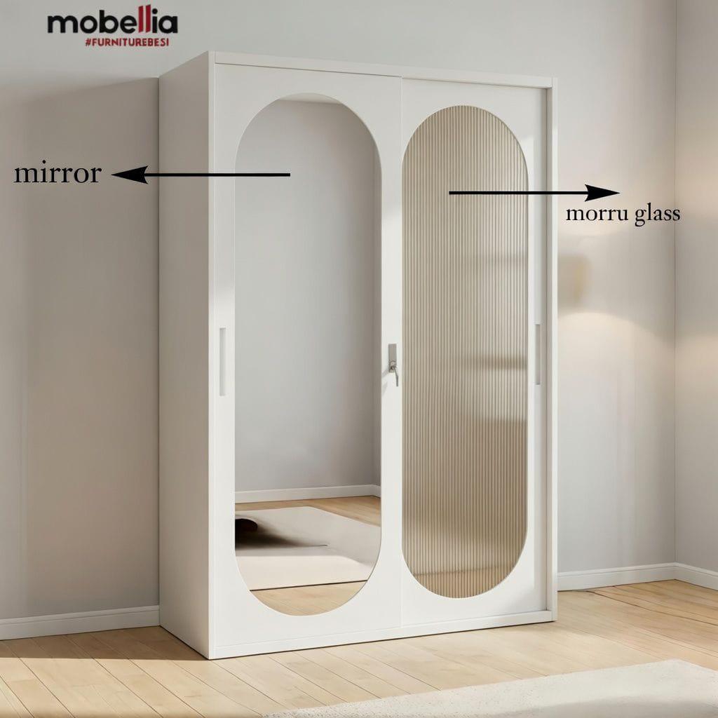 Lemari Pakaian Besi Sliding 2 Pintu Minimalis - FMGSO3